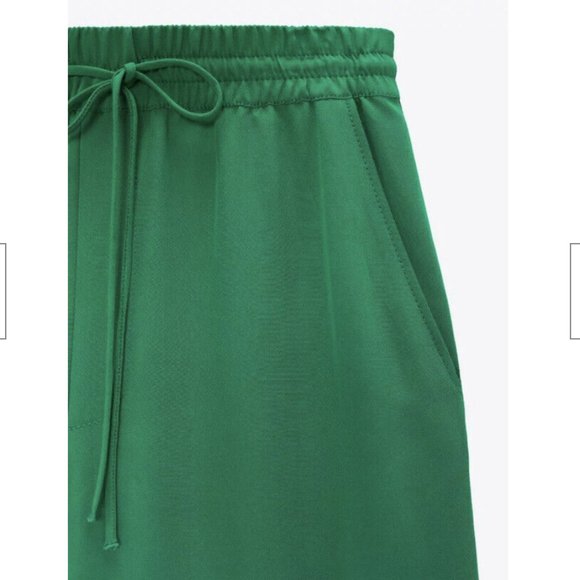 Zara Apple Green Wide Leg Blend Slouchy Pants Size XS - Picture 15 of 16